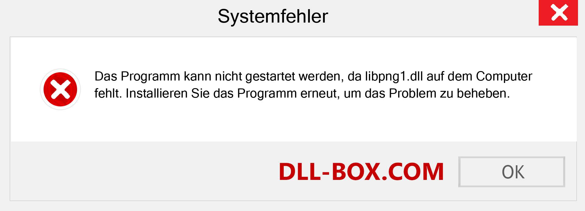 libpng1.dll-Datei fehlt?. Download für Windows 7, 8, 10 - Fix libpng1 dll Missing Error unter Windows, Fotos, Bildern